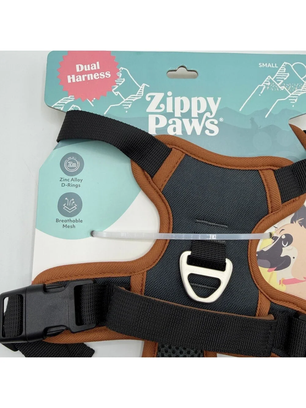 ZippyPaws No Pull Dog Harness Small Black Brown 10 to 20 lbs ZPC-C0007 Zippy Paw